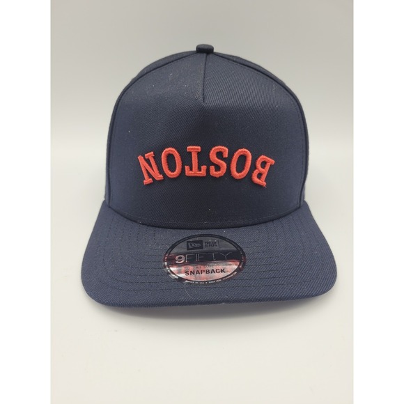 New Era Other - Boston Red Sox Hat Cap Mens Navy Snapback Upside Down Logo MLB Baseball New Era